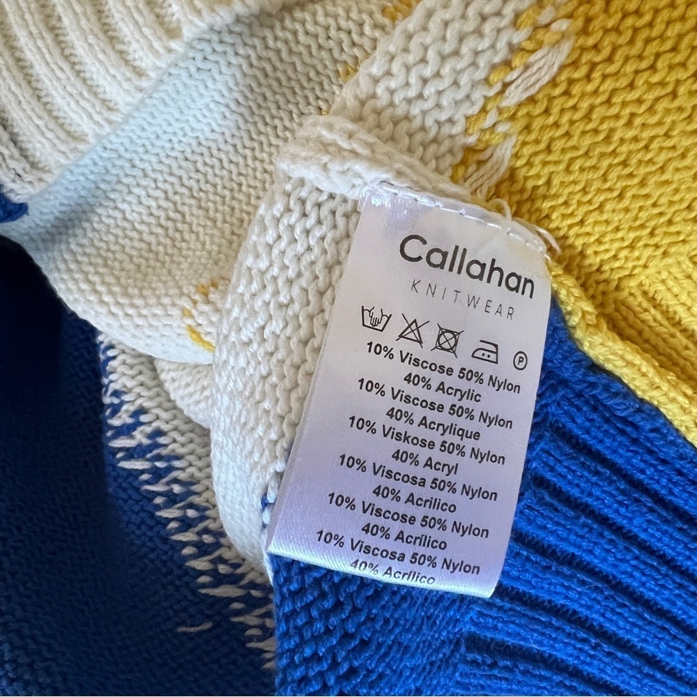Anthropologie Callahan Knitwear Color Block Mock Neck Chunky Sweater small - Picture 6 of 6